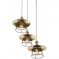 Industrialna LAMPA wisząca VIEJO 15086-3H Globo druciana OPRAWA zwis kaskada drut loft brąz antyczny