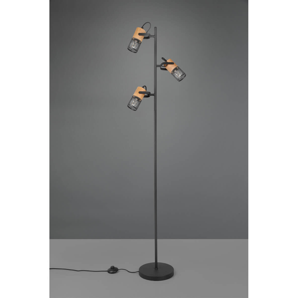 Podłogowa lampa do sypialni Tosh 404300332 tubki regulowane brązowe czarne
