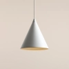 Stożkowa lampa wisząca FORM 1108G nad stół metalowa biała