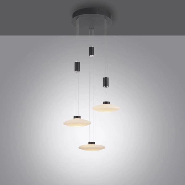 Czarna lampa wisząca Lautada kaskada LED 22,5W ściemnialna