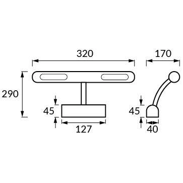 Kinkiet LAMPA ścienna NADIA 01674 Ideus metalowa OPRAWA galeryjka nad obraz listwa chrom