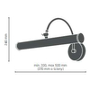 Kinkiet lampa ścienna EXPO M 0516 regulowana galeryjka nad obraz patyna