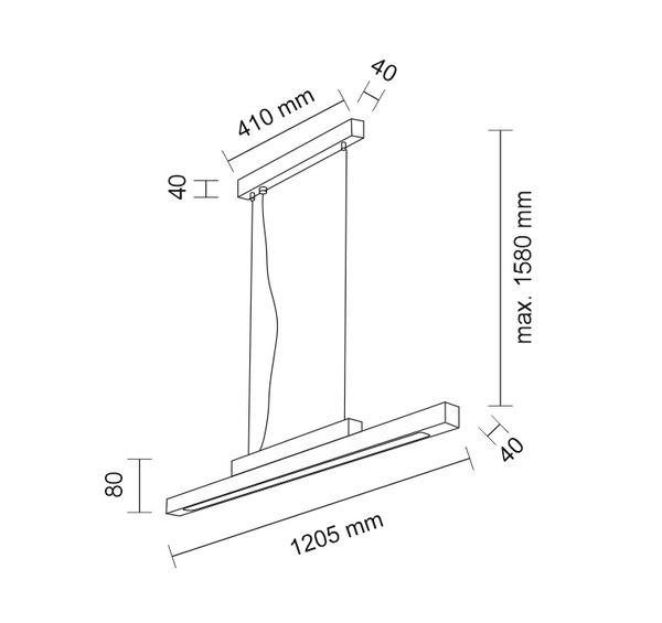 LAMPA wisząca OTARU 8626 Shilo prostokątna liniowa OPRAWA metalowy ZWIS belka LED 38,4W 4000K listwa biała
