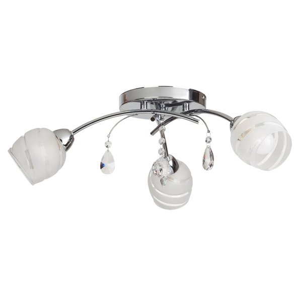 Metalowa lampa sufitowa Melissa 2621 Rabalux potrójna crystals biała chrom