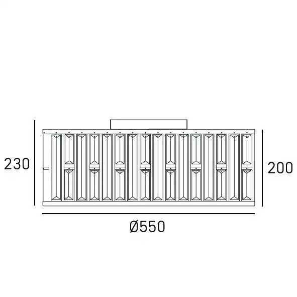 Glamour LAMPA sufitowa Kyiv C05127CP Cosmolight okrągły plafon kryształowy szampański