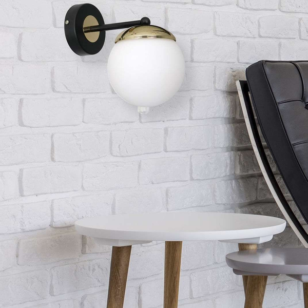 LAMPA ścienna SPARTA MLP6512 Milagro loftowa OPRAWA szklany kinkiet kula ball biała złota