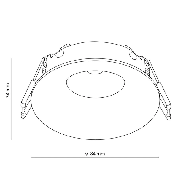 Oczko podtynkowe okrągłe Eye 3501 TK Lighting jednopunktowe IP44 czarne