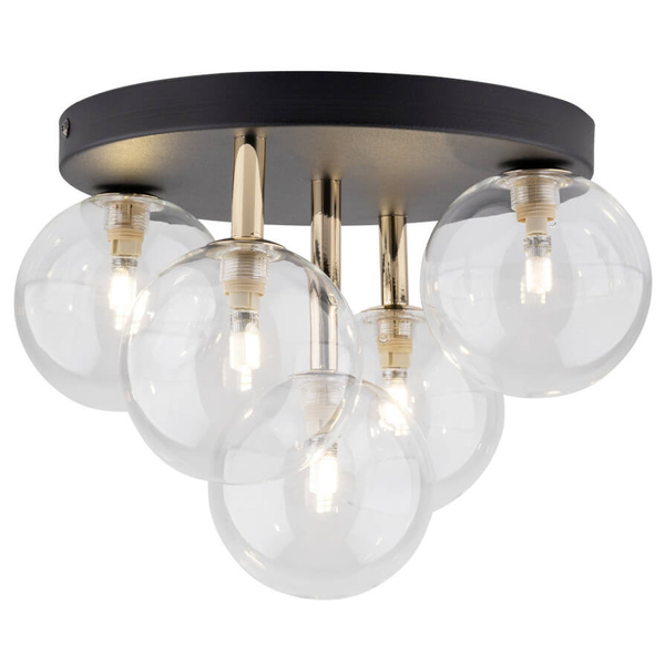 Lampa nasufitowa do salonu Nilos 758 bubbles kule czarna złota