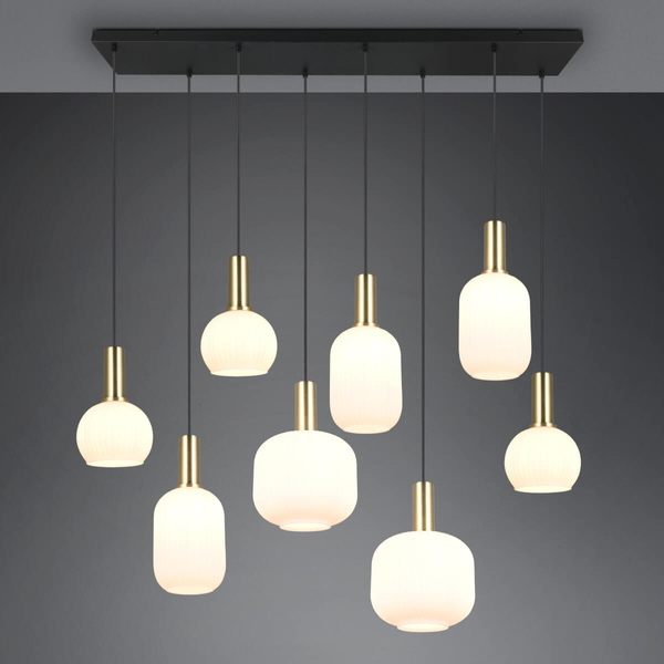 Kaskadowa lampa zwis DIVA 319800808 Trio do salonu bańki czarny złoty biały