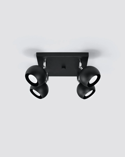 Plafon LAMPA sufitowa SL.0446 kwadratowa OPRAWA reflektorki kule balls czarne