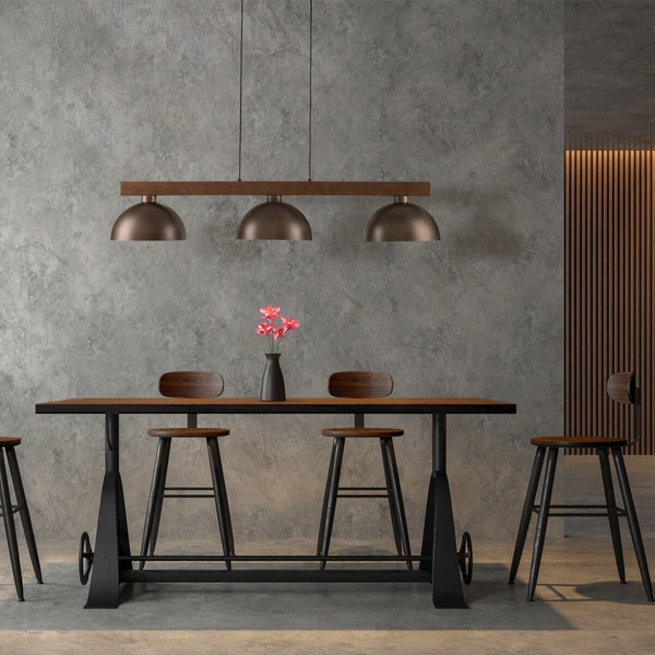 Zwisająca lampa na belce Oslo 6299 japandi do salonu brązowa