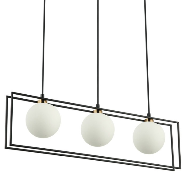 Loftowa LAMPA wisząca GROSETTA PND-53423-3-BK Italux modernistyczny zwis kule balls czarne białe