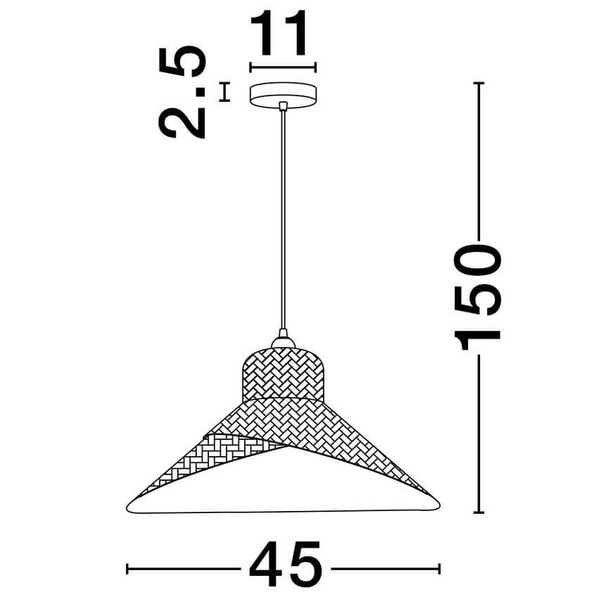 Jadalniana lampa wisząca MONSEFU LE44859 ekologiczna kapelusz naturalna czarna