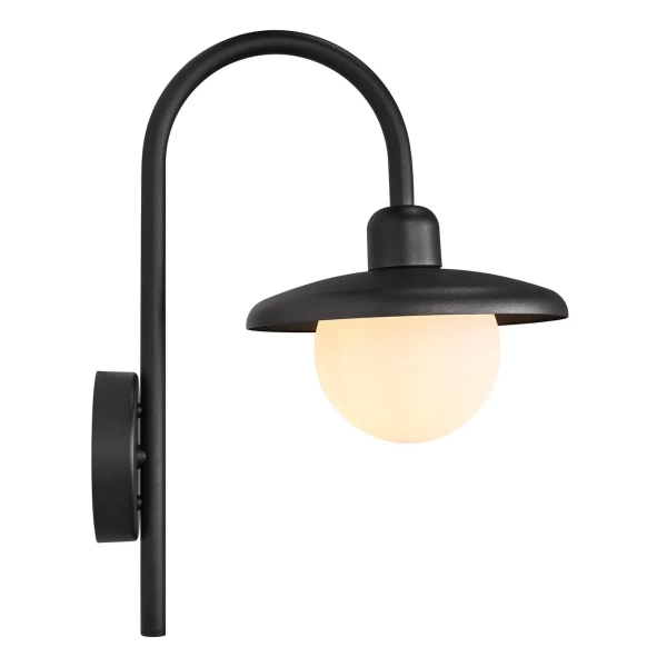 Zewnętrzna lampa ścienna Berlo 2418191003 IP44 kula czarny