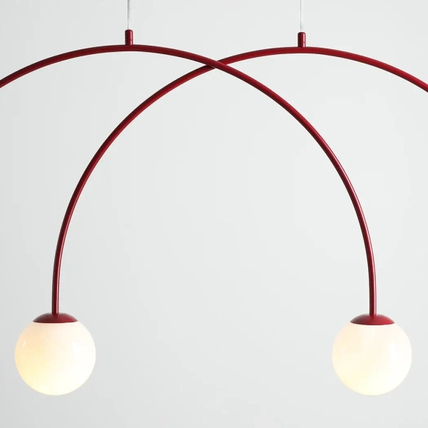 Skandynawska lampa wisząca UNA 1116L15_S kulista szklana czerwona