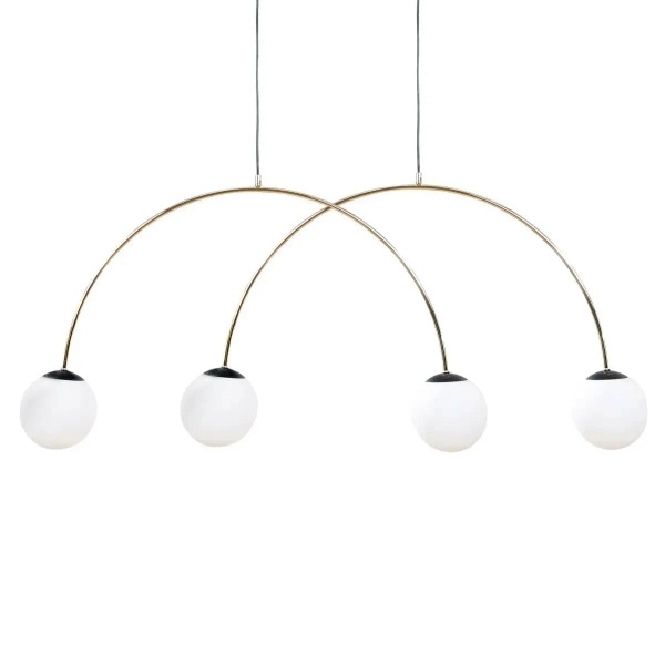 Podwójna wisząca lampa BOW 1219 kule do jadalni złoty czarny