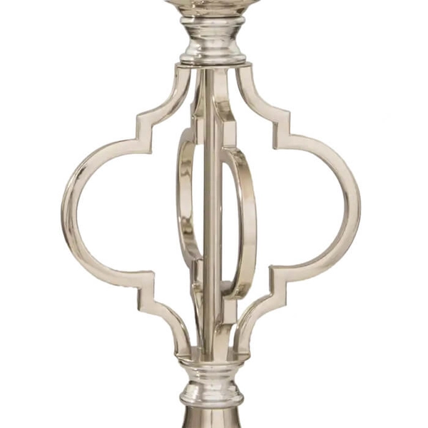 Metalowy świecznik do salonu MOROCCO D01530 srebrny