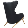 Elegancki fotel z ekoskóry Hampton Velvet MSE011000304.E43V41 czarny złoty