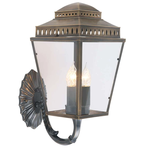 Ścienna LAMPA ogrodowa Mansion MANSION-HOUSE-WB1-PN Elstead klasyczna OPRAWA elewacyjna outdoor vintage IP44 nikiel przezroczysta