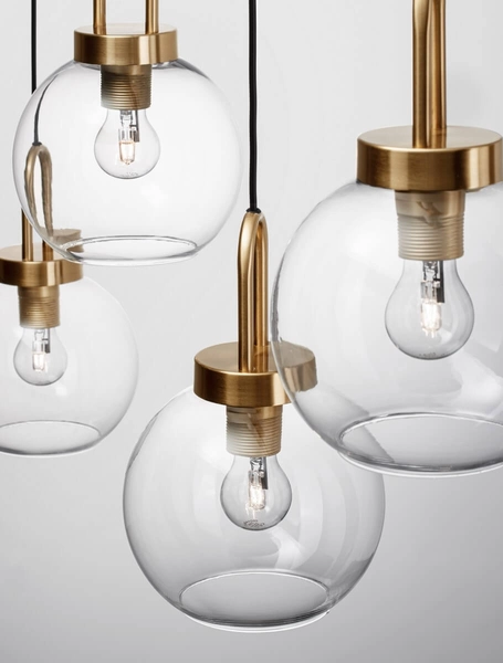 Szklany żyrandol salonowy Banes nad stół złoty przezroczysty