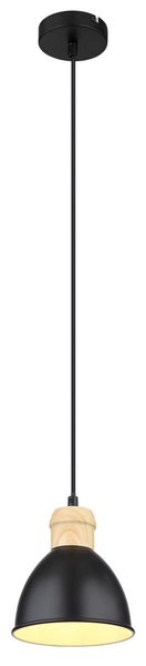 Wisząca lampa loftowa Wiho 54018HS do sypialni czarna drewno