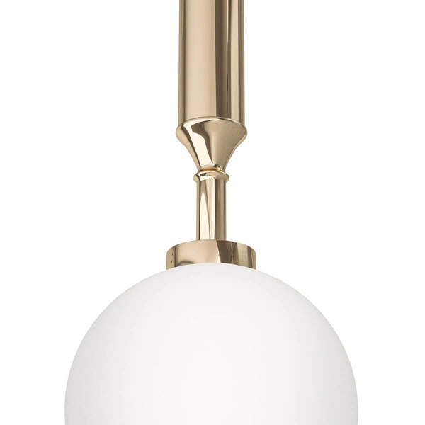 Pojedyncza lampa wisząca Eri I szklana kula ball biała złota