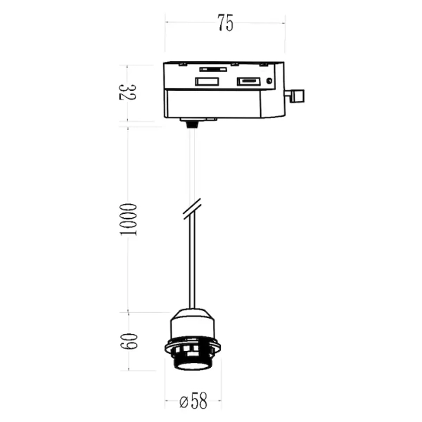 Wiszące zawiesie szynowe jednofazowe Hang Track ML2278 czarny