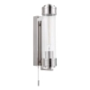 Szklana lampa ścienna Tommaso TOM0738 do łazienki tuba IP44 nikiel
