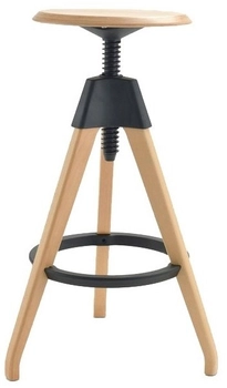 Krzesło barowe regulowane Tom PW-016 czarne drewniane