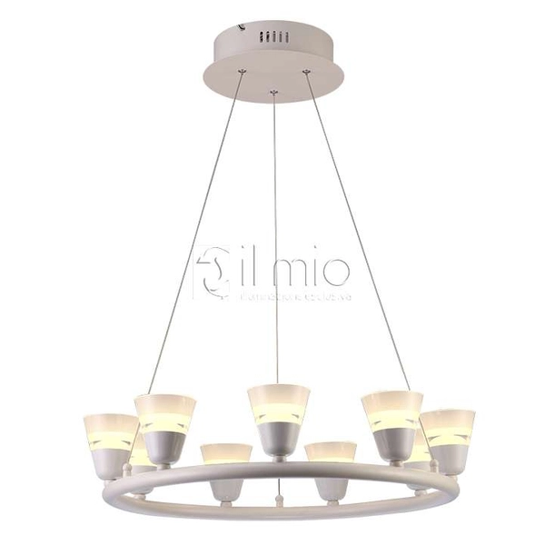 LAMPA wisząca BELL LED 45W 3000K 306678 IL MIO okrągła OPRAWA zwis aluminium biały