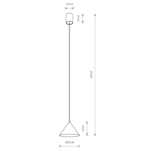 Metalowa lampa wisząca Zenith 7997 biały stożek do przedpokoju