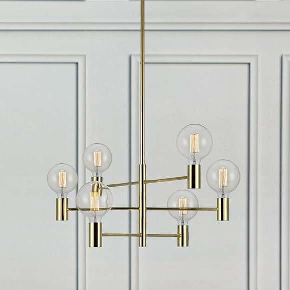 LAMPA wisząca CAPITAL 106418 Markslojd metalowa OPRAWA industrialna ZWIS 6-punktowy żarówki bulbs sticks złoty