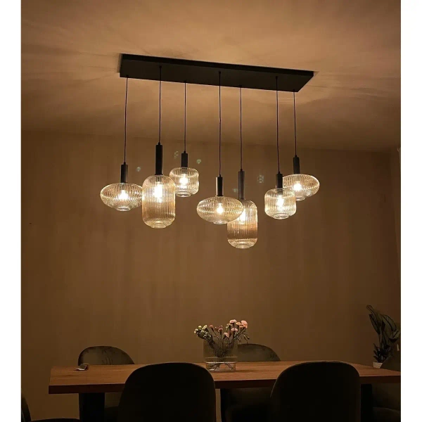 Loftowa lampa zwisowa Maloto 45386/07/62 Lucide molekuły szklane czarne