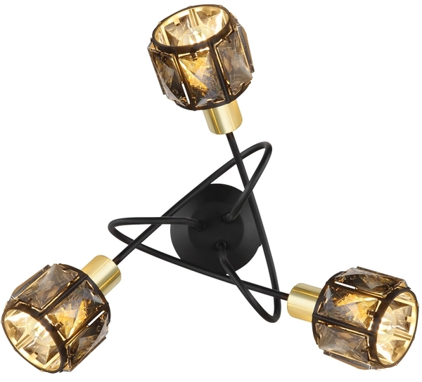 Nasufitowa lampa Indiana 54357-3B crystal czarna przydymiona