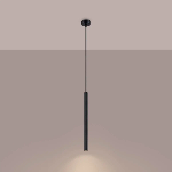 Zwisająca lampa Arche SL.1338 Sollux tuba zwis do sypialni czarna