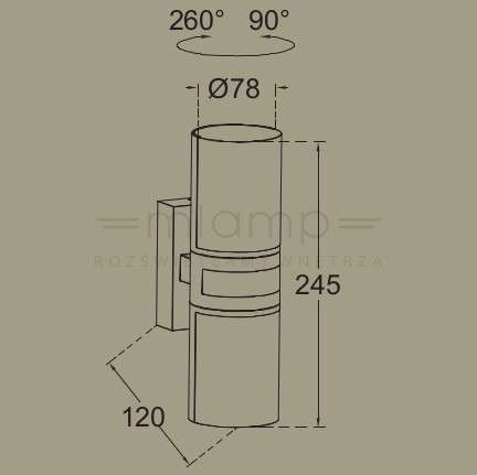 Zewnętrzny kinkiet ścienny CYRA 5198102118 LED 15W 3000K tuba IP54 szara
