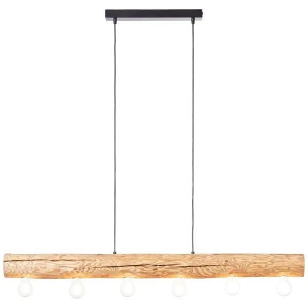 Drewniana lampa wisząca Trabo 99433/35 nad wyspę do kuchni sosnowa