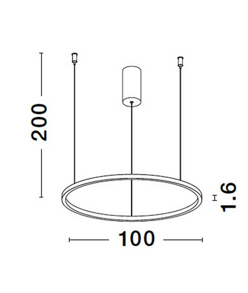 Lampa wisząca TOLUCA LE42779 Luces Exclusivas pierścień LED 58W 3000K złoty