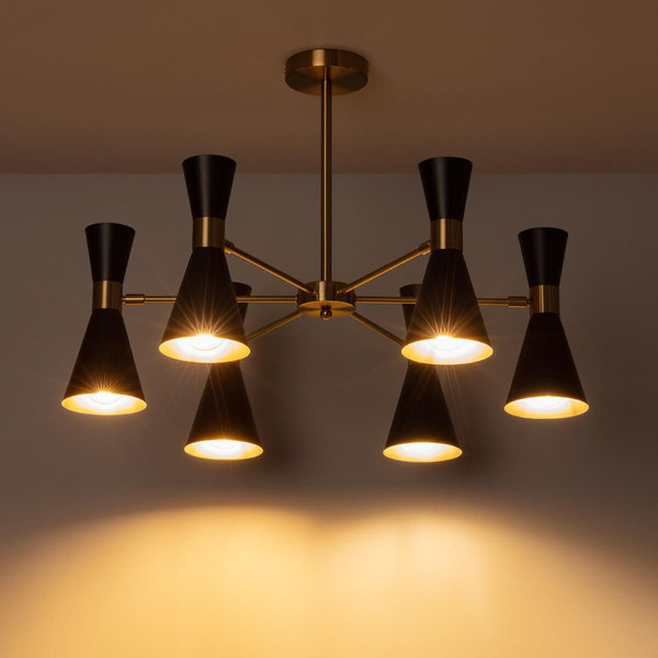 Wielopunktowa lampa sufitowa Libre ABR-LWS-6XE27 Abruzzo czarny złoty