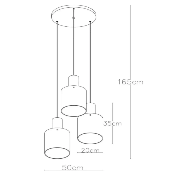 Lampa zwis kaskadowa TOLEDO 74405/13/62 Lucide miedziana bursztynowa