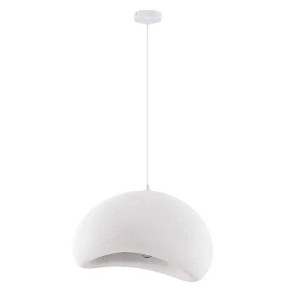 Wisząca lampa japandi PALINZA LE45317 kopuła nad stół biała