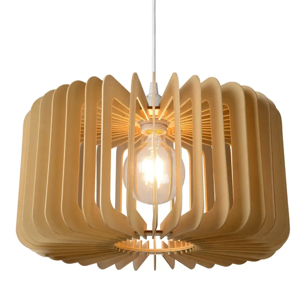 Drewniana lampa wisząca Etta 46406/39/76 Lucide do salonu biała