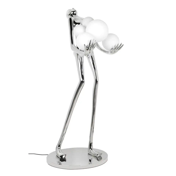 Lampa podłogowa HUMAN MSE1501100556 metalowa kule białe srebrne