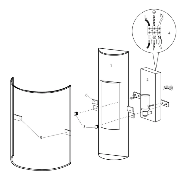 Kinkiet ścienny Indara 71308 Endon metal tkanina na przedpokój mosiądz beżowy