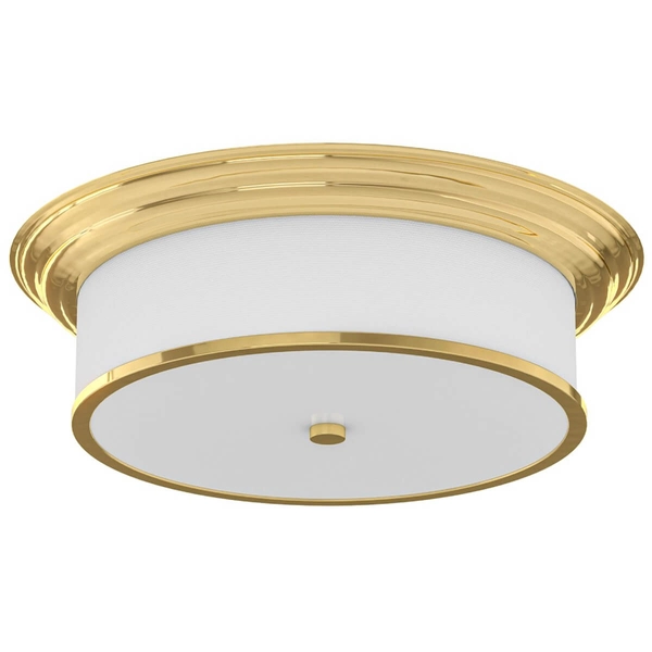 Salonowa lampa sufitowa Famburo okrągły plafon złoty z tkaniny