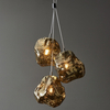 Szklana lampa wisząca Rock 97660 Endon potrójna kamienie złoty chrom