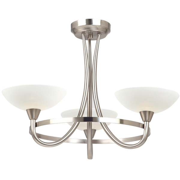 Lampa wisząca CAGNEY-3SC Endon 3-punktowa satynowy chrom biała