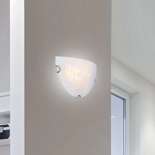 Vintage lampa ścienna Beris 11-20805 z wzorkami biała