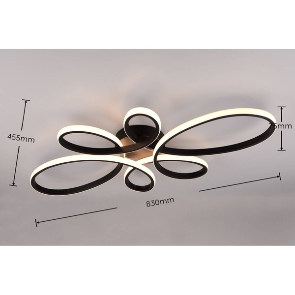 Designerski plafon sufitowy Fly 645619132 LED 32W 3000K czarna biała