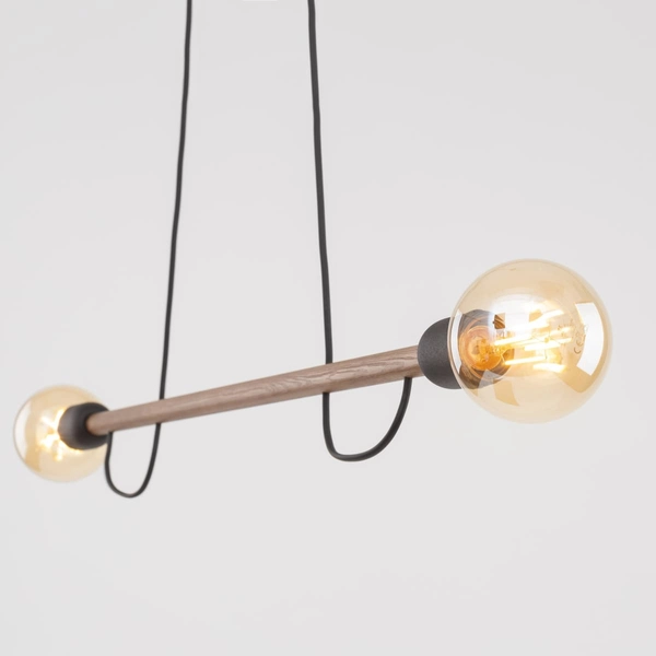 Podwójna lampa wisząca loft Helix 4948 TK Lighting drewniana czarna